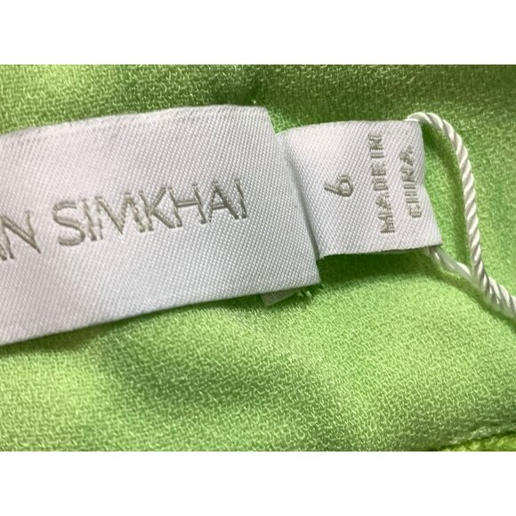 Johnathan Simkhai Sevilla Lime Green Crochet-Trim Midi Dress NWT SZ 6 - Picture 10 of 12